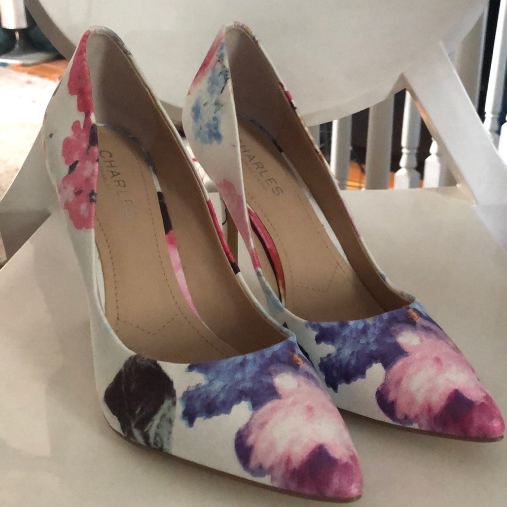 Charles by Charles David fabric floral heels